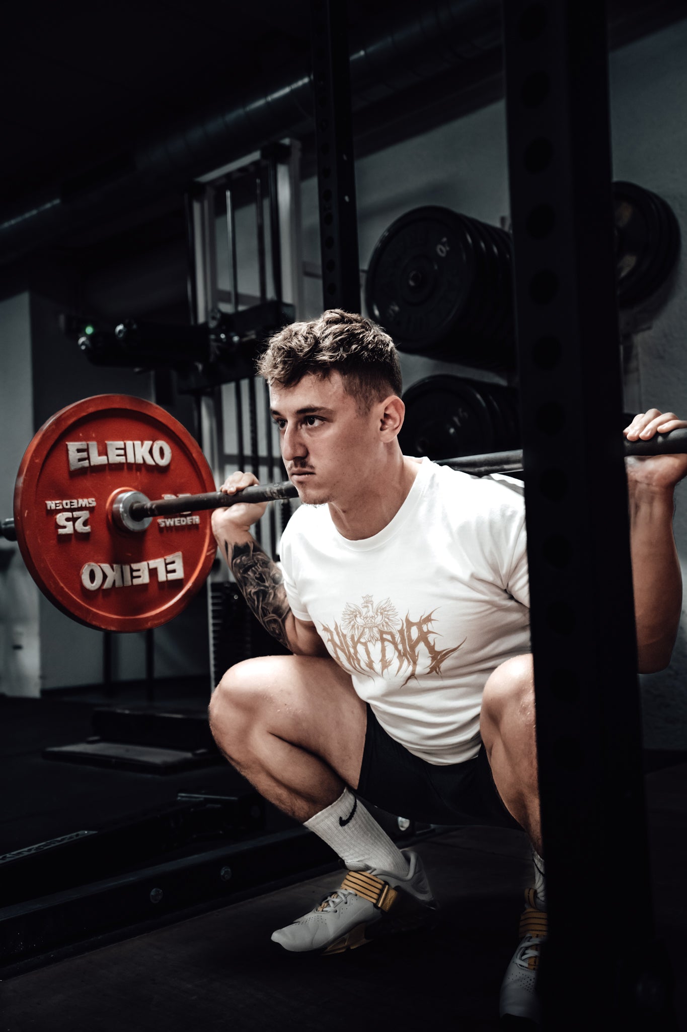 METAL Tee Nikaia - GOLDEN LOGO - BLACK/WHITE